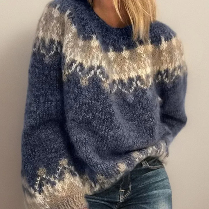 Women's Fair Isle Jacquard Pullover Knit Sweater