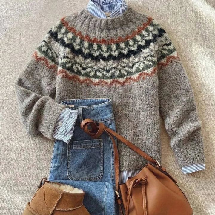 Women's Fair Isle Nordic Relaxed-Fit Knit Sweater