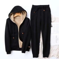 Women's Hoodie – Fleece-Lined Relaxed-Fit Winter & Jogger Tracksuit Set