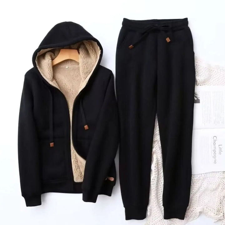 Women's Hoodie – Fleece-Lined Relaxed-Fit Winter & Jogger Tracksuit Set