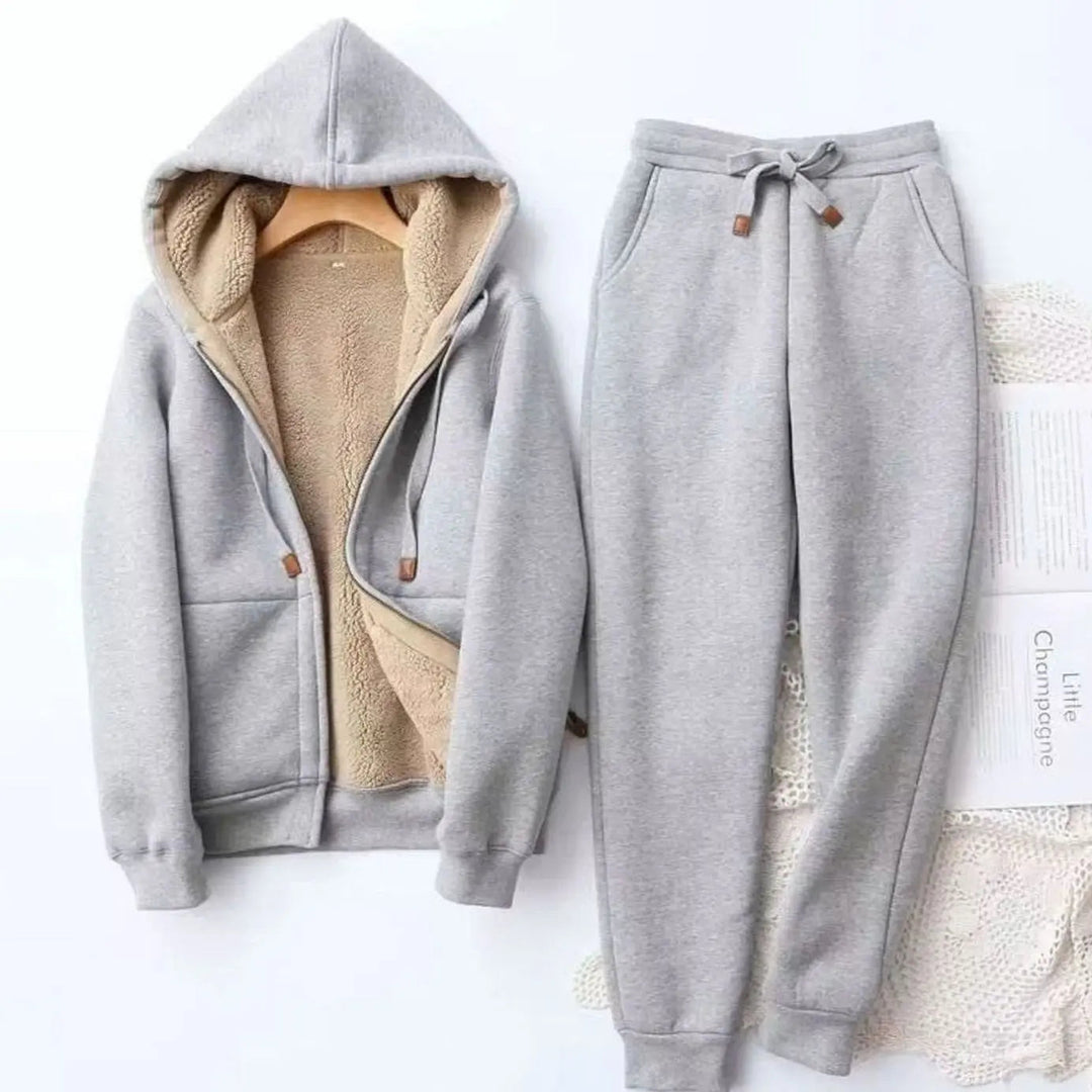 Women's Hoodie – Fleece-Lined Relaxed-Fit Winter & Jogger Tracksuit Set