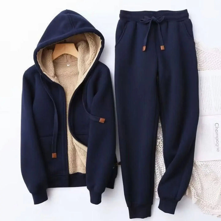 Women's Hoodie – Fleece-Lined Relaxed-Fit Winter & Jogger Tracksuit Set