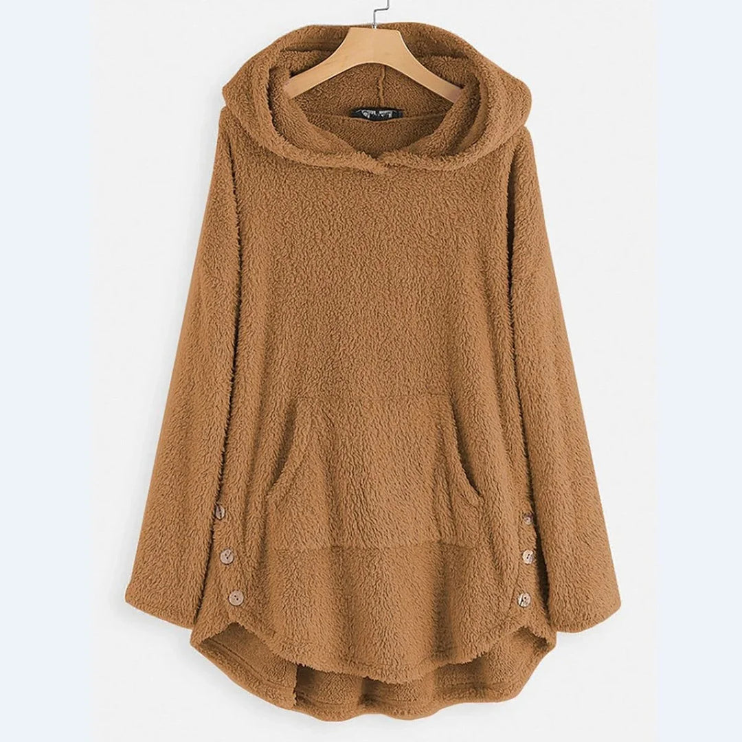 Women's Fleece Zip-Up Hooded Cat Pocket Sweater