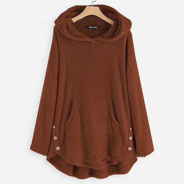 Women's Fleece Zip-Up Hooded Cat Pocket Sweater