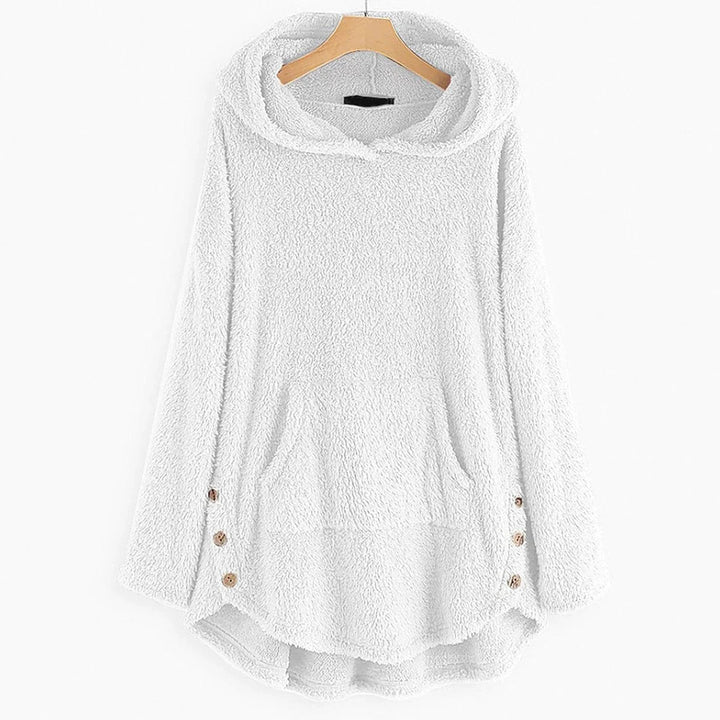 Women's Fleece Zip-Up Hooded Cat Pocket Sweater
