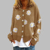 Women's Floral Button-Front Cardigan – Long Sleeves