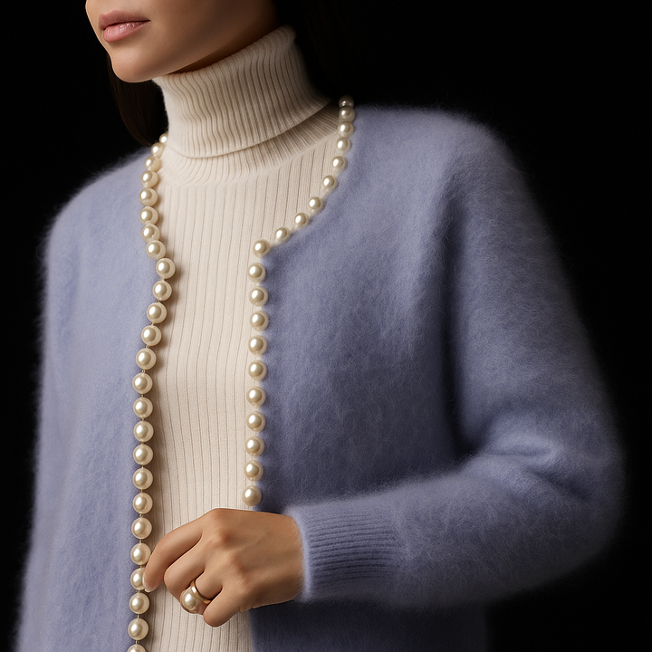 Women's Cardigan – Beaded Fluffy Cropped