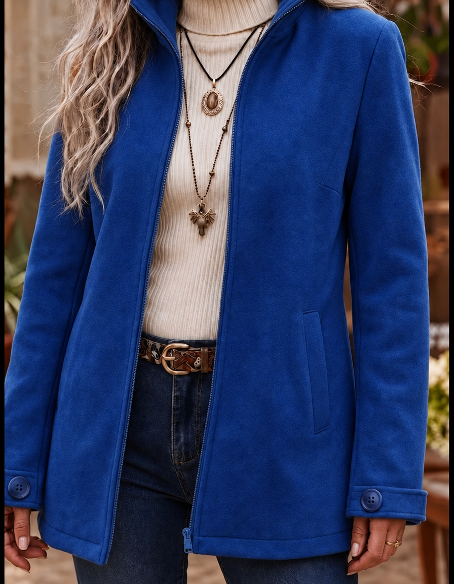 Women's Jacket – Textured Zip-Up Winter
