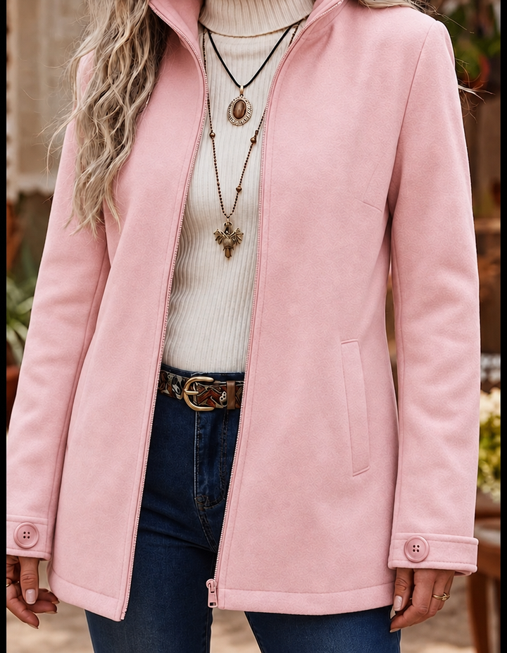 Women's Jacket – Textured Zip-Up Winter