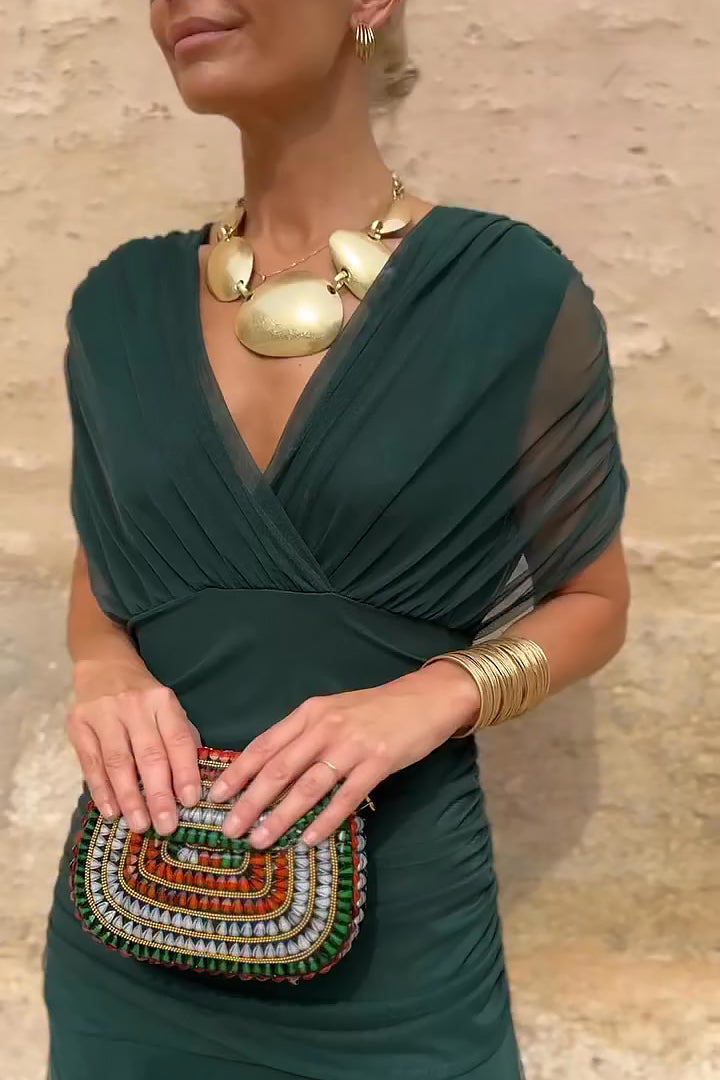 Women's Gradient Pleated Maxi Dress - Elegant Flowing Silhouette product image | Invictora.com