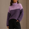 Women's Turtleneck Herringbone Oversized Knitted Jumper