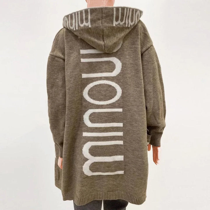 Women's Hooded Open-Front Knit Cardigan Sweater Jacket