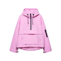 Women's Hooded Pullover Anorak Quilted Jacket Half-Zip
