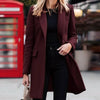 Women's Double-Breasted Knee-Length Notch Lapel Blazer Long Coat