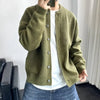 Women's Knit Cardigan Sweater – Button-Front Round-Neck Patch Pockets