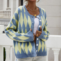 Women's Cardigan – Diamond Knit Button