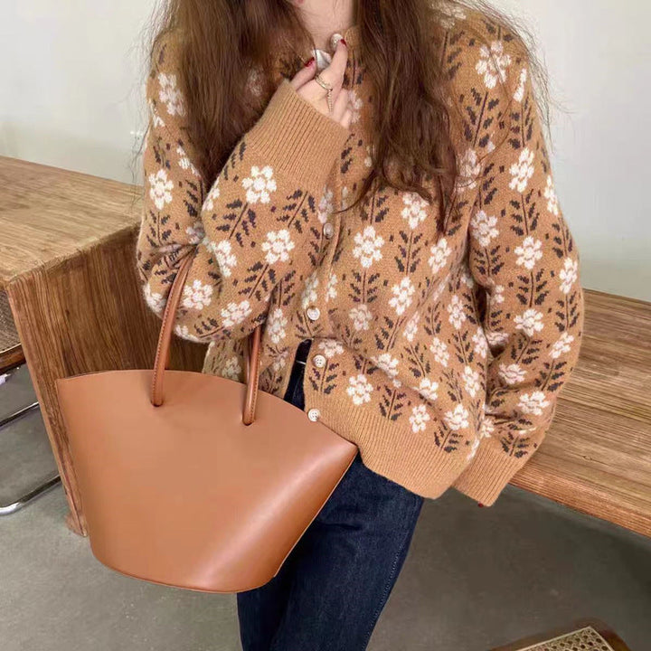 Women's Cardigan – Vintage Floral Knit
