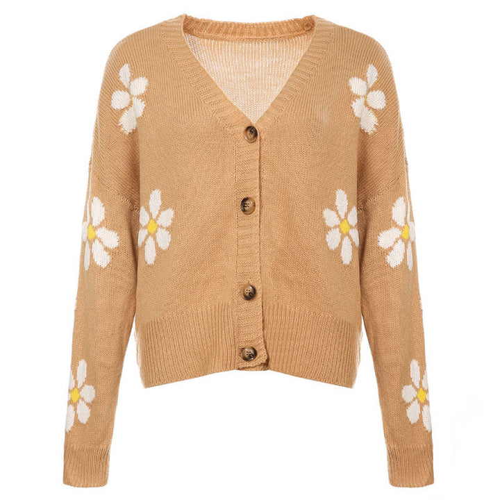 Women's Cardigan – Daisy Knit Button