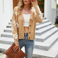 Women's Cardigan – Daisy Knit Button