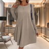 Women's Midi Dress – Ribbed Knit A-Line