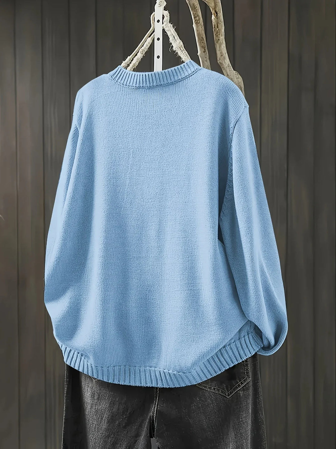 Women's Knit Loose-Fit Cardigan Sweater – Multicolor Button-Front And Crew-Neck