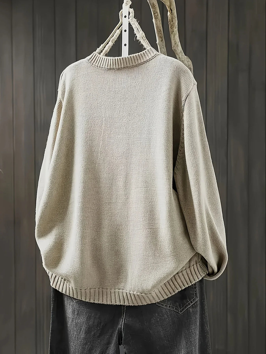 Women's Knit Loose-Fit Cardigan Sweater – Multicolor Button-Front And Crew-Neck