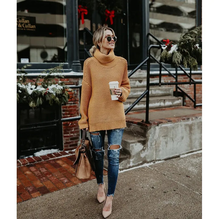 Women's Jumper – Long Roll-Neck Knit