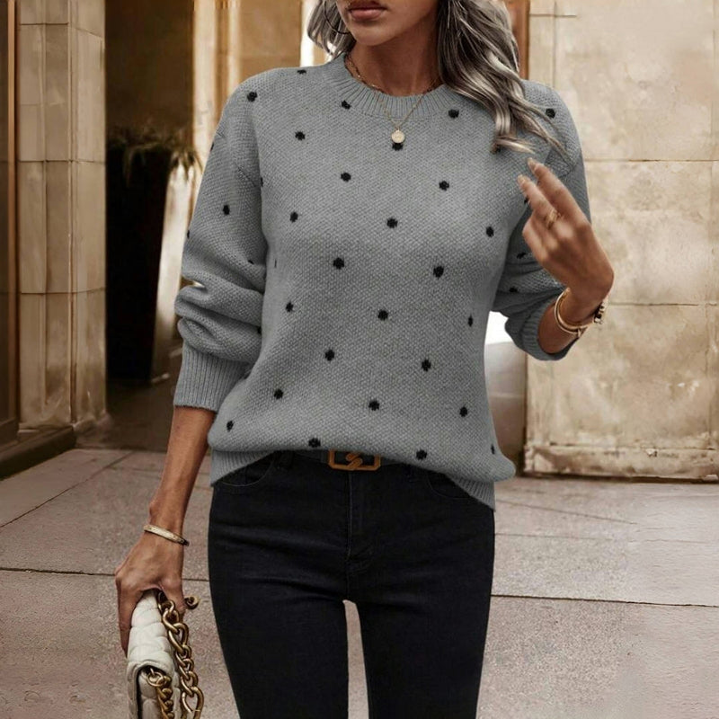 Women's Jumper – Polka Dot Crew Neck