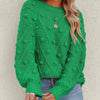 Women's Jumper – Chunky Cable Knit Bobble Balloon Sleeve