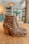 Women's Leopard Print Pointed-Toe Cowboy Ankle Boots – Stacked Heel