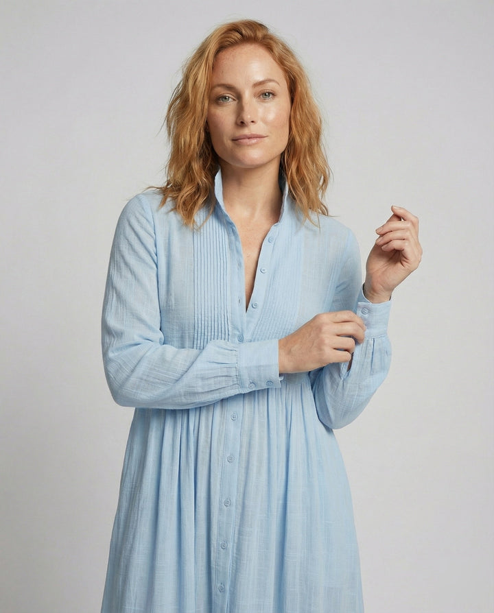 Women's Lightweight Button Front Maxi Shirt Dress - Relaxed Flowy Silhouette product image | Invictora.com