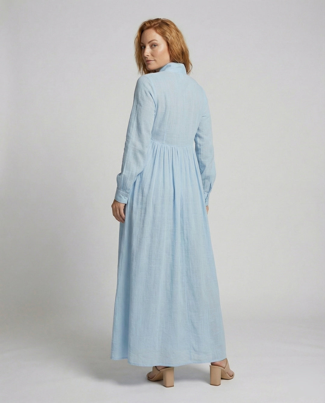 Women's Lightweight Button Front Maxi Shirt Dress - Relaxed Flowy Silhouette product image | Invictora.com
