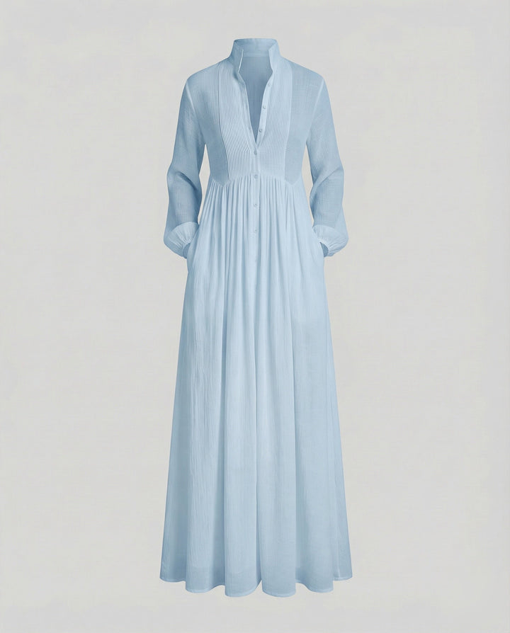 Women's Lightweight Button Front Maxi Shirt Dress - Relaxed Flowy Silhouette product image | Invictora.com