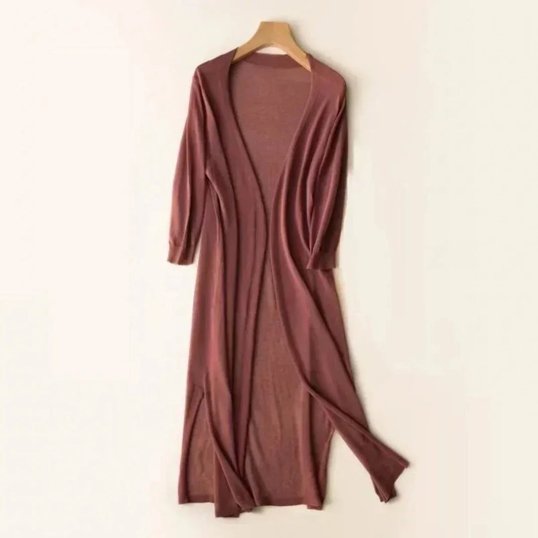 Women's Lightweight Open-Front Long Knit Cardigan