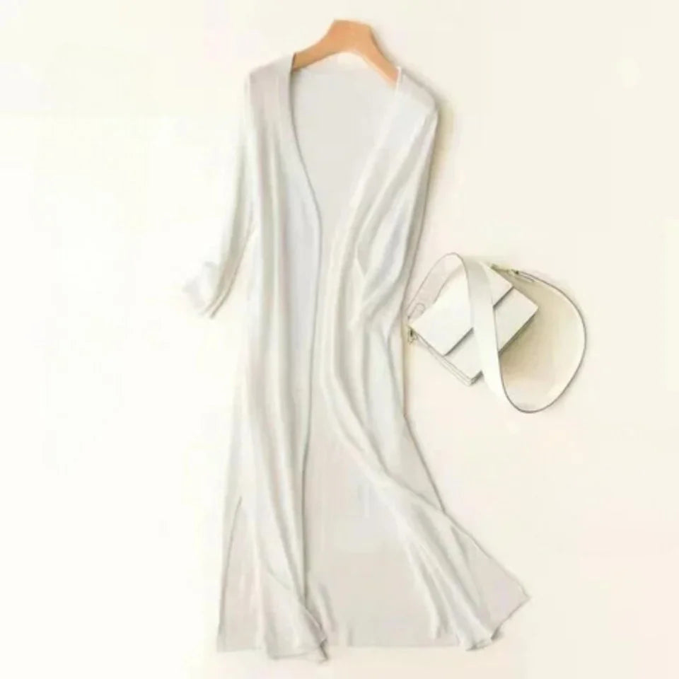 Women's Lightweight Open-Front Long Knit Cardigan