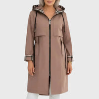 Women's Lightweight Plaid-Lined Hooded Parka – Full-Zip Front