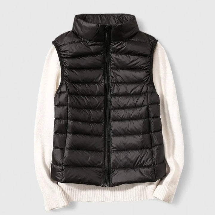 Women's Lightweight Quilted Sleeveless Puffer Vest Zip-Up