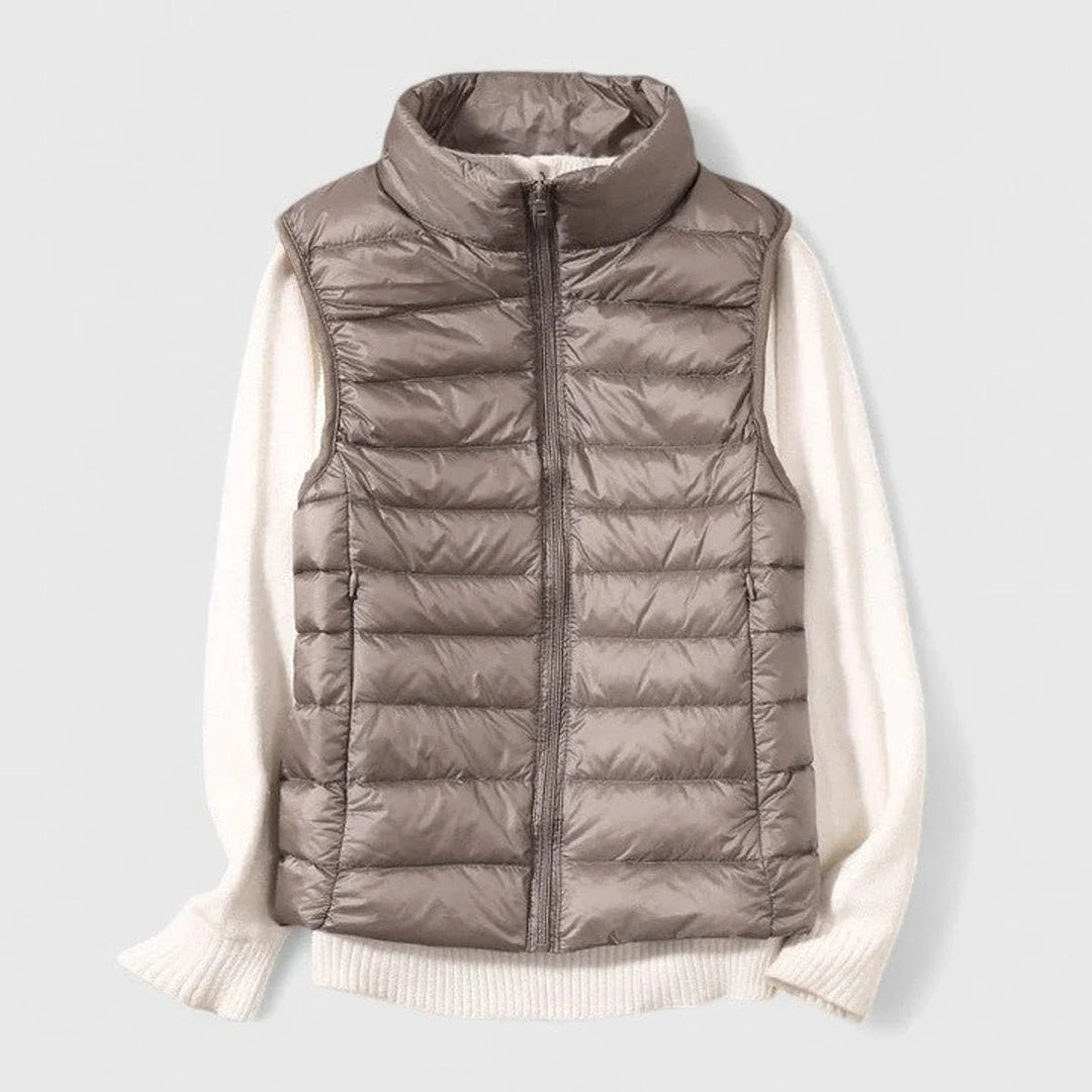 Women's Lightweight Quilted Sleeveless Puffer Vest Zip-Up