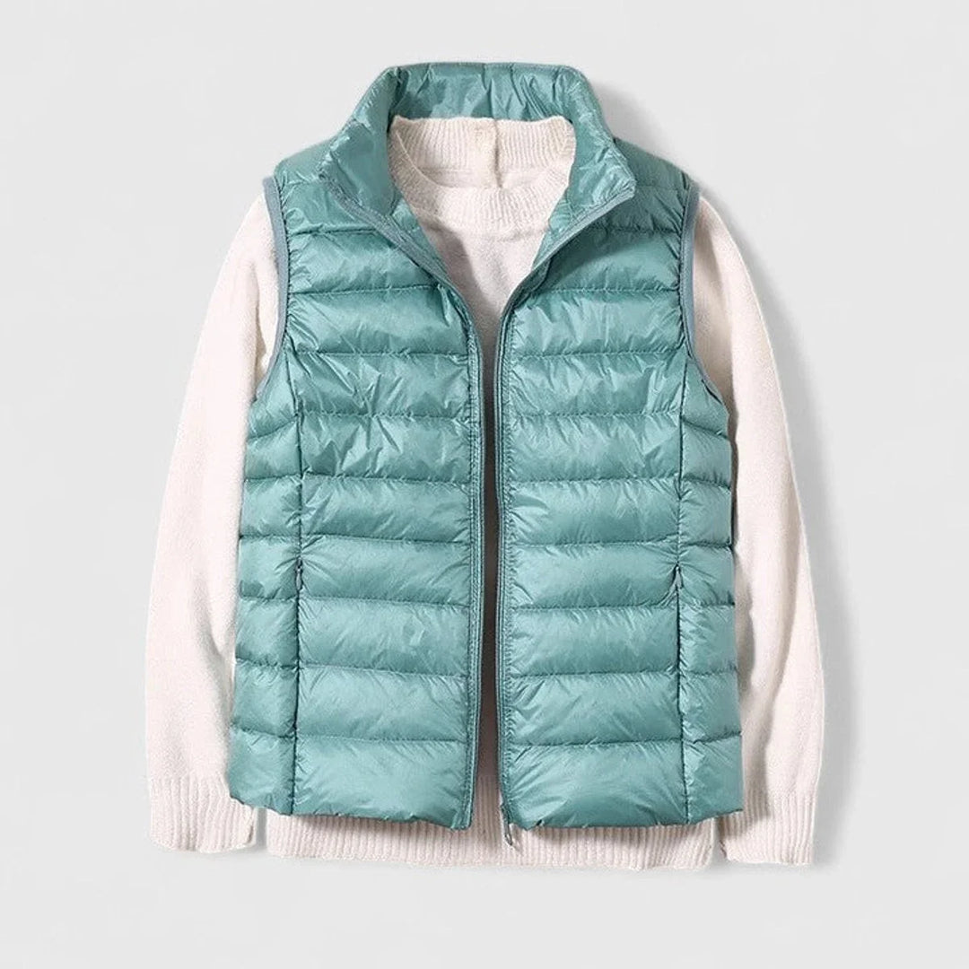 Women's Lightweight Quilted Sleeveless Puffer Vest Zip-Up