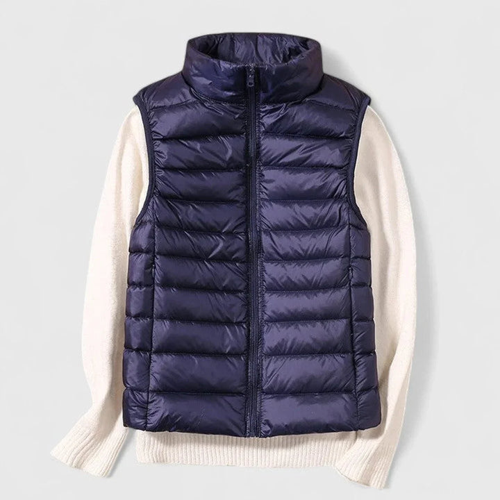Women's Lightweight Quilted Sleeveless Puffer Vest Zip-Up