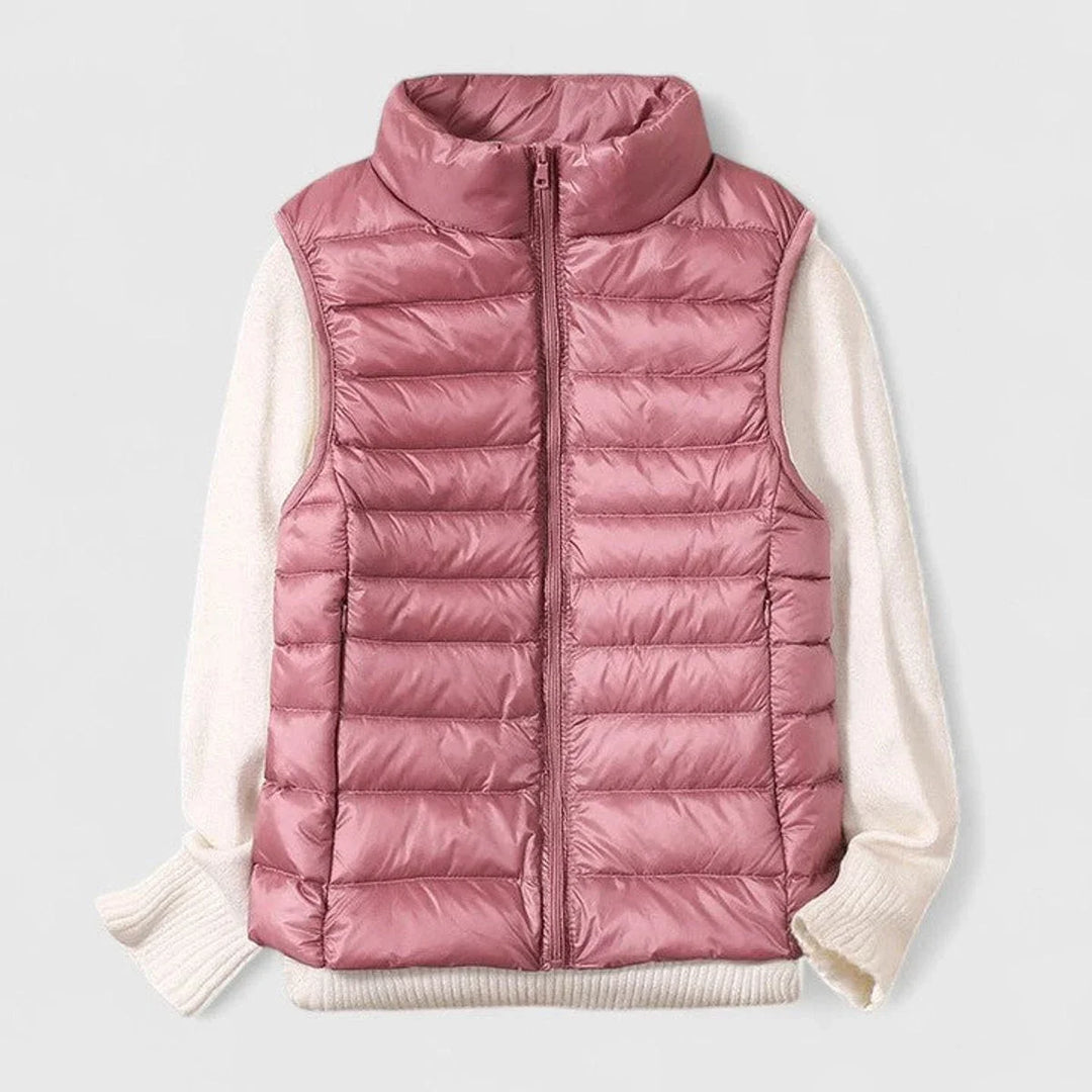 Women's Lightweight Quilted Sleeveless Puffer Vest Zip-Up