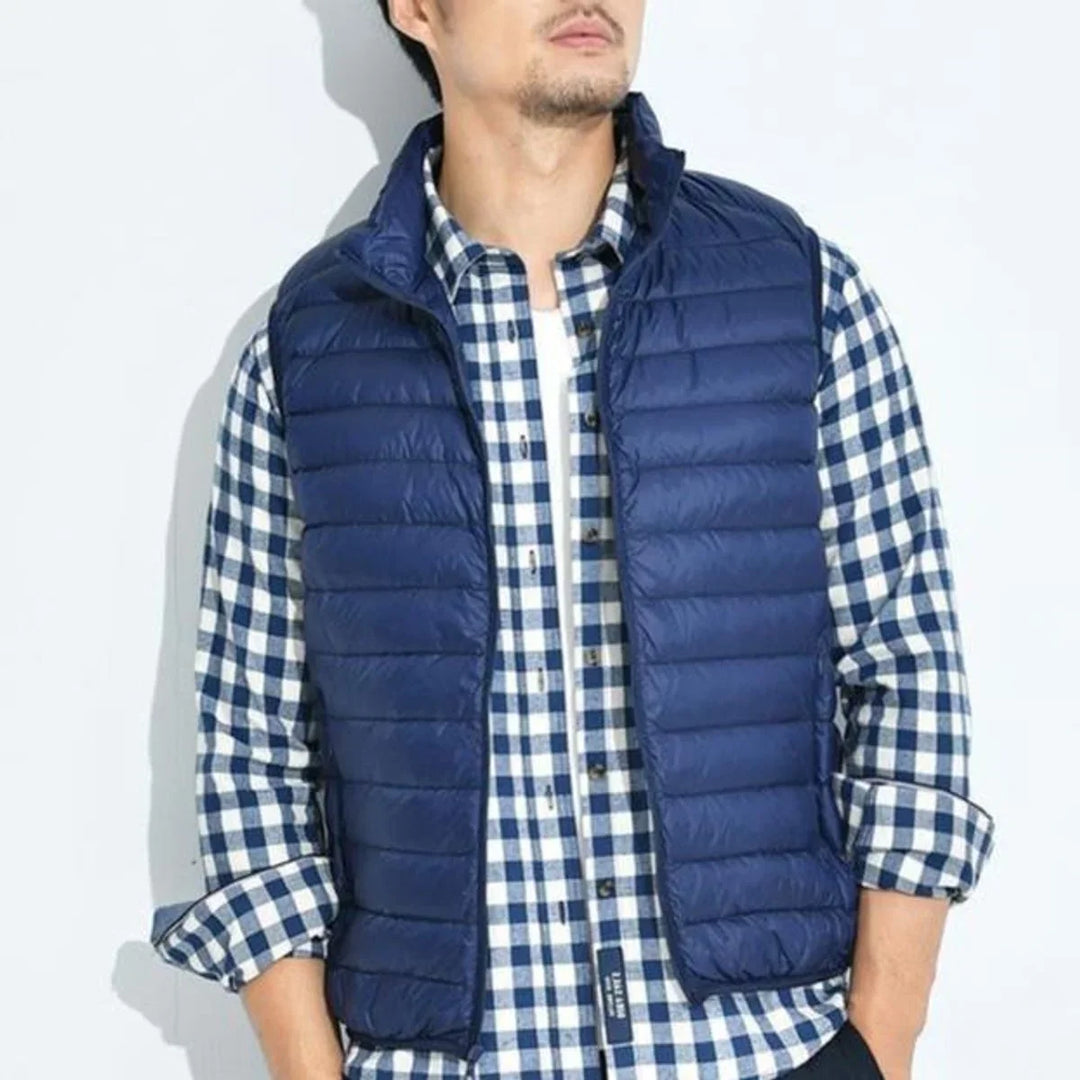 Women's Lightweight Quilted Zip-Up Puffer Vest Stand Collar