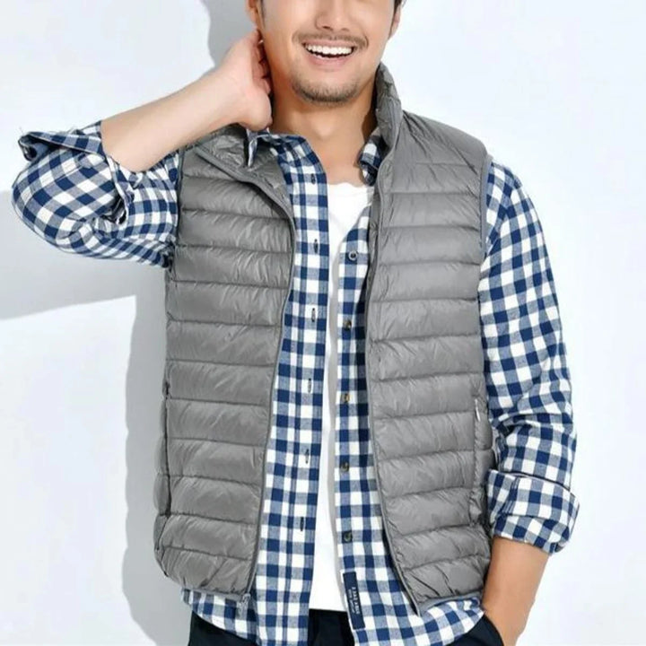 Women's Lightweight Quilted Zip-Up Puffer Vest Stand Collar