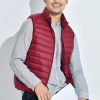 Women's Lightweight Quilted Zip-Up Puffer Vest Stand Collar