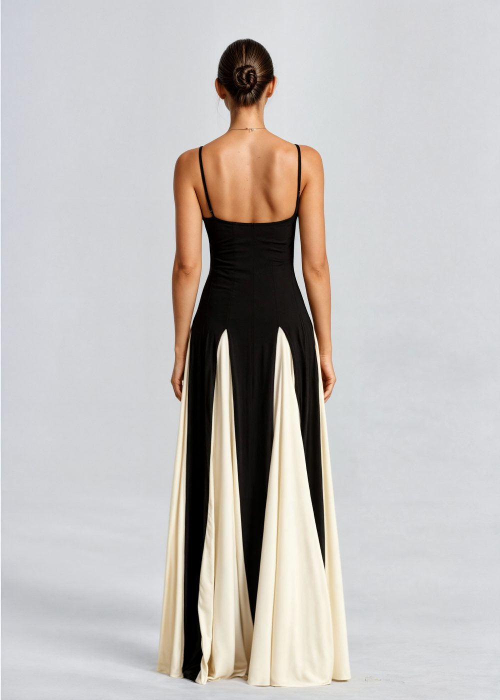 Women's Maxi Cocktail Dress - Sculpted Top & Flowing Skirt product image | Invictora.com