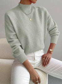 Women's Mock Neck Relaxed-Fit Knit Turtleneck Sweater