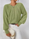Women's Modern Cable Knit Long Sleeve Knit Sweater – Crew Neck And Voluminous Sleeves
