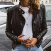Women's Moto-Style Zip-Up Faux Leather Jacket