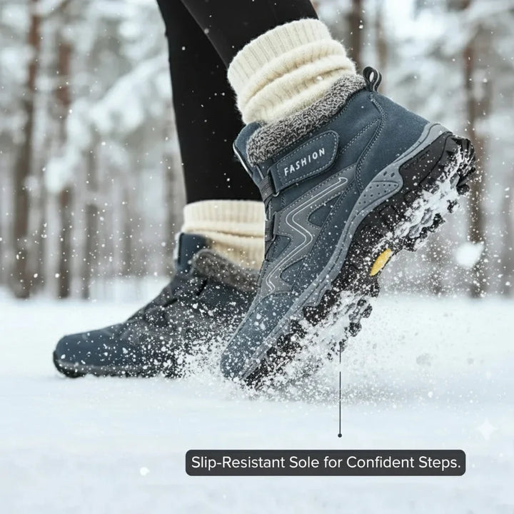 Women's Comfort Winter Boots – Fur-Lined Collar And Strap