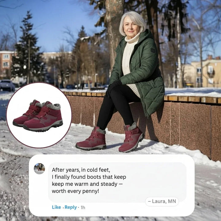 Women's Comfort Winter Boots – Fur-Lined Collar And Strap